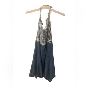 VINTAGE 90s Alexandra Lee denim halter dress